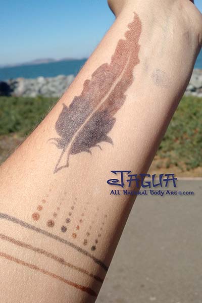 hengua henna jagua combo test arm feather design san francisco bay aera